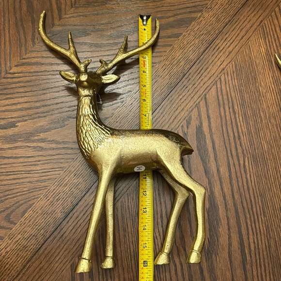 Christmas Gold Metal Deer set new - Picture 11 of 14